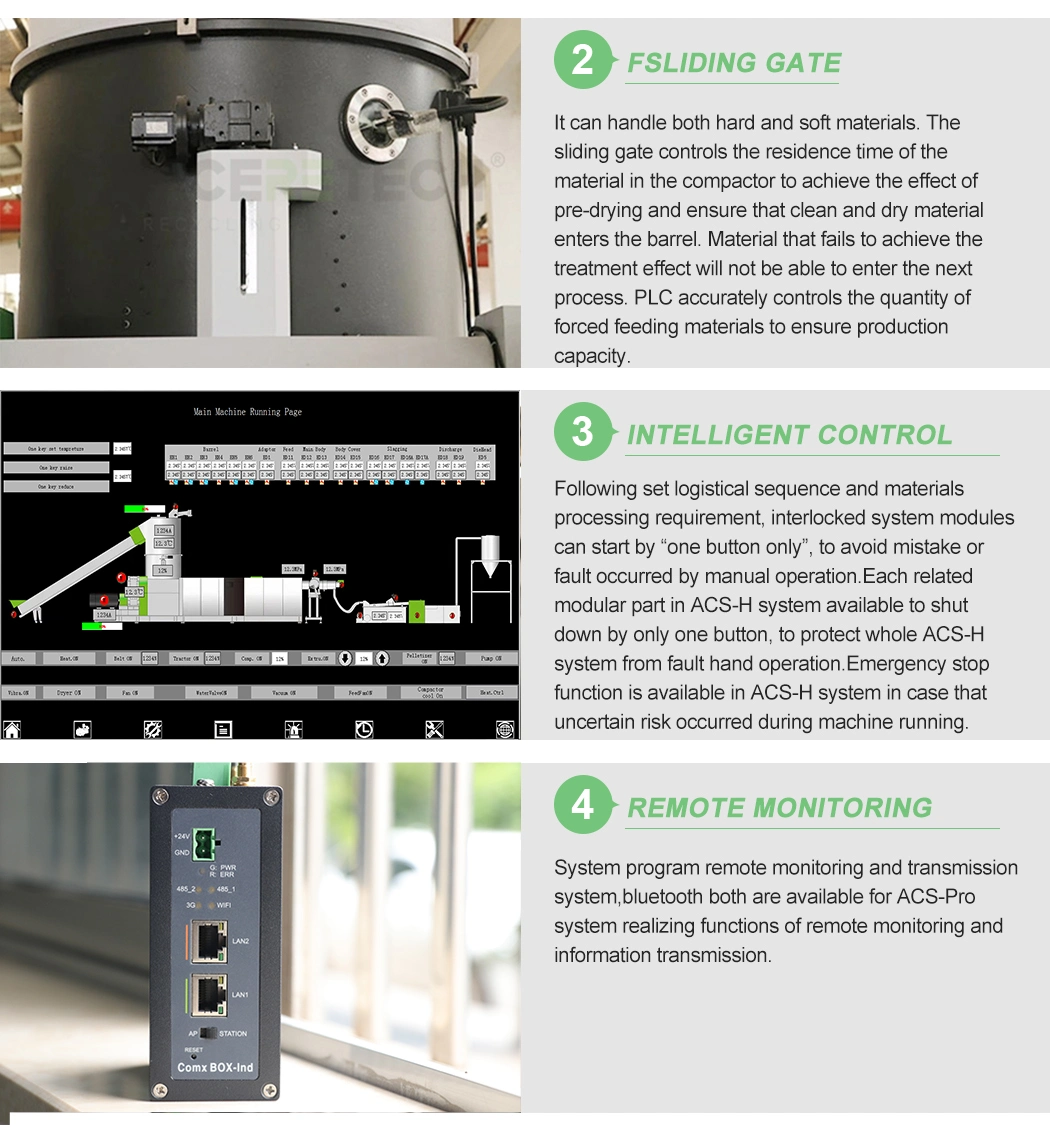 Two Year Warranty Waste PVB Flakes Recycling Machinery with Wear Resistant Accessories