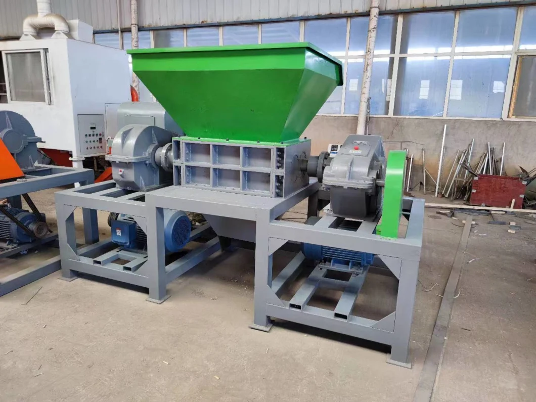 Double Shaft Plastic Shredder Crushing Recycling Machine Scrap Metal Tire Shredder Machine